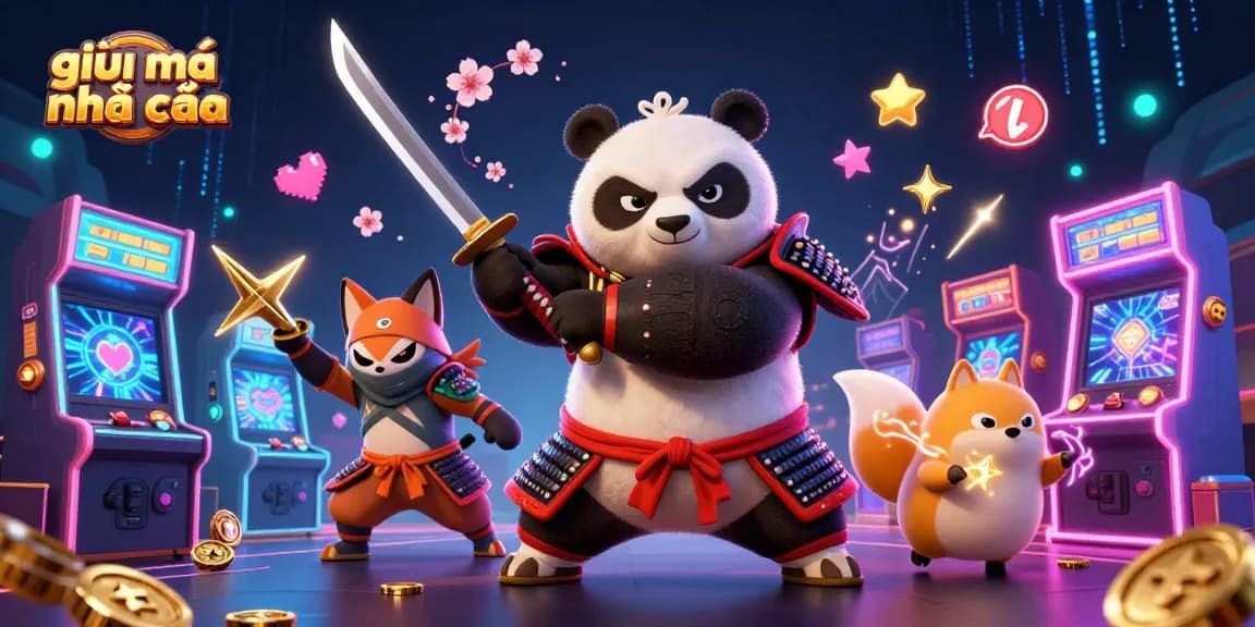 Engaging illustration of giải mã nhà cái showcasing a dynamic scene with casino elements and vibrant characters.
