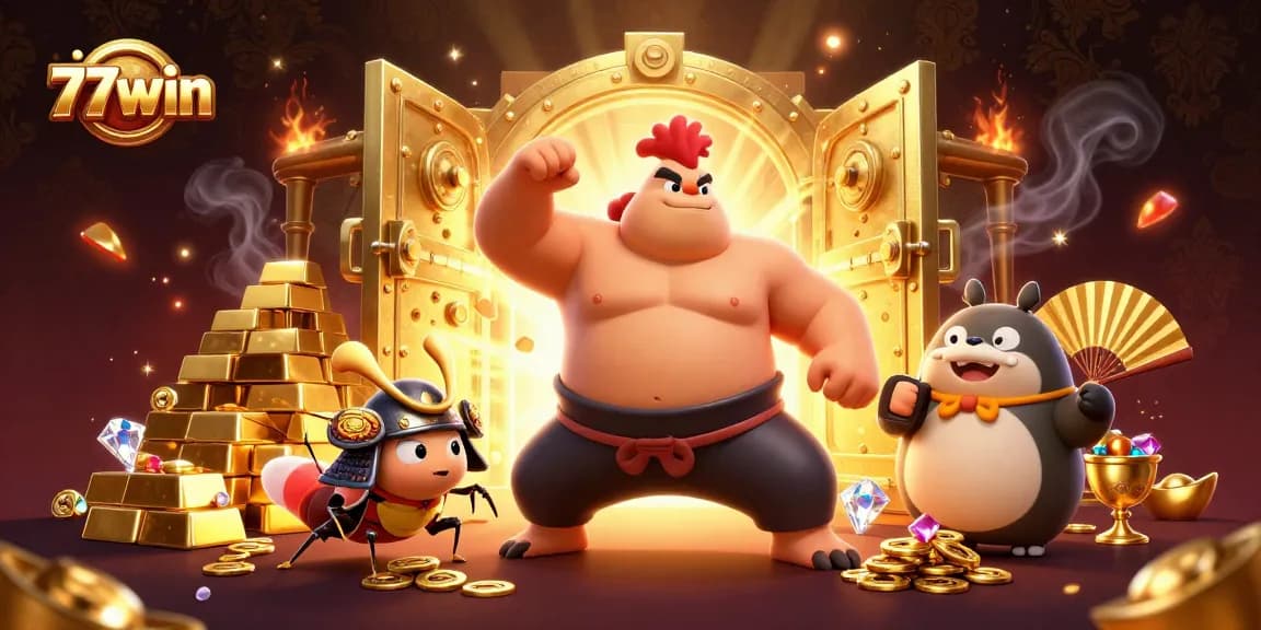 Win big at 77win with exhilarating casino games amid dazzling treasure elements.