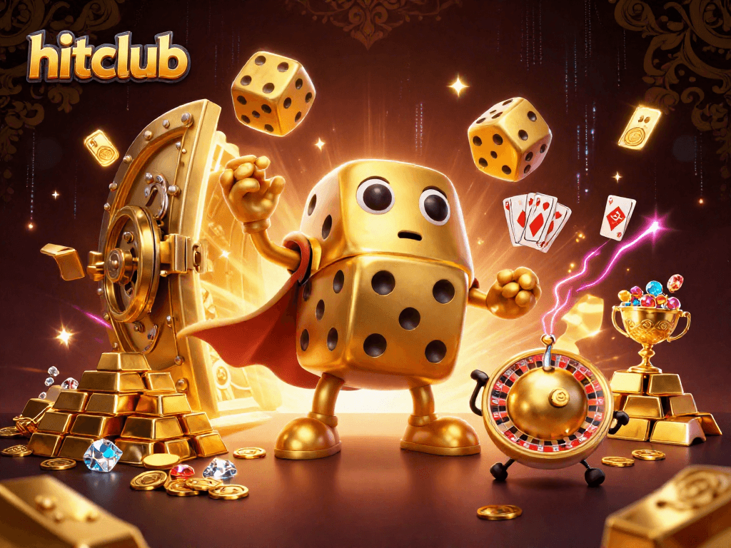 Hitclub brings excitement to gamblers with vibrant scenes of victory and treasure in a 3D casino