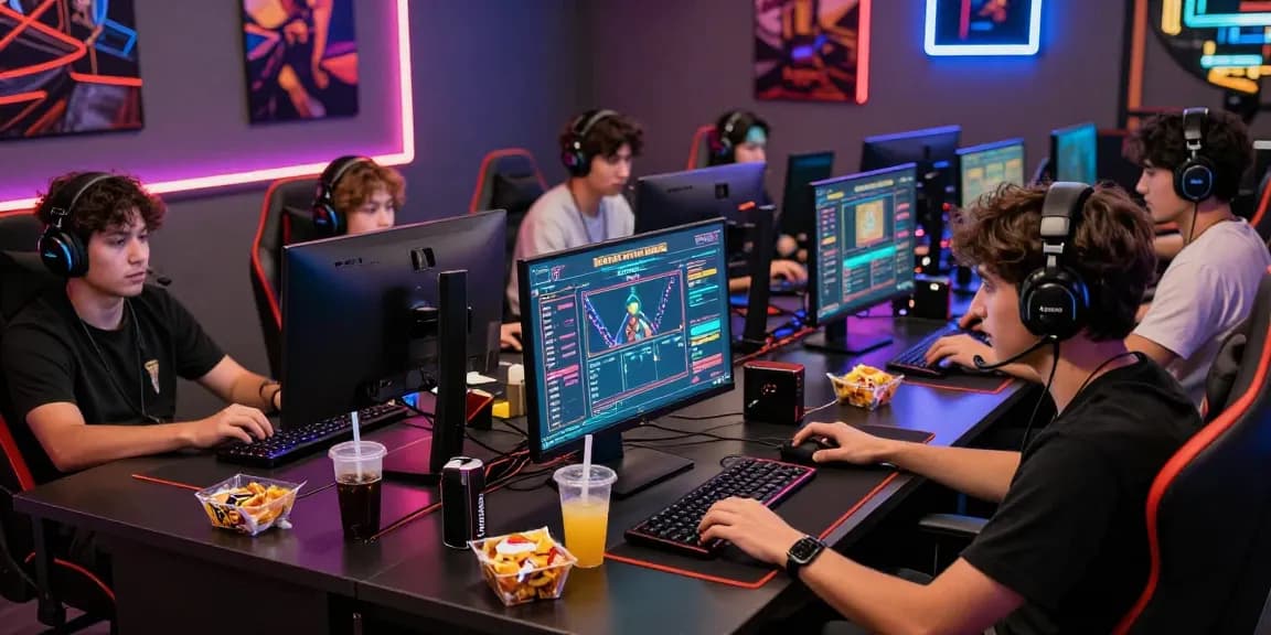 Pengalaman bermain game online boswin88 dengan pemain terlibat dalam taruhan virtual di ruang gaming modern.
