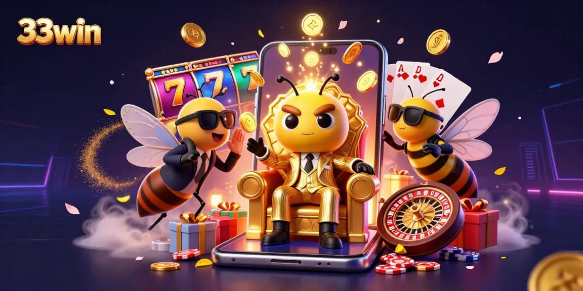 Experience thrilling gameplay with 33win's vibrant slot game features and dynamic characters in action.