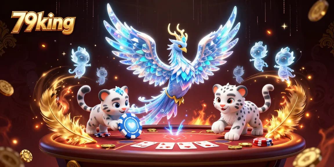 Play thrilling poker with 79king in an illustration featuring colorful characters and dynamic casino elements.