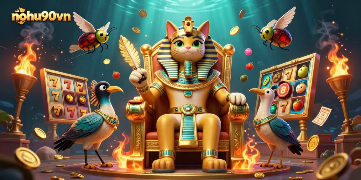 Play exciting slots with nohu90vn featuring vibrant characters and dynamic gaming elements.