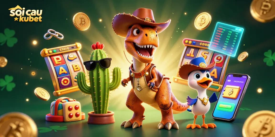 Sustain winning strategies with soi cau kubet featuring vibrant casino characters and slot elements.