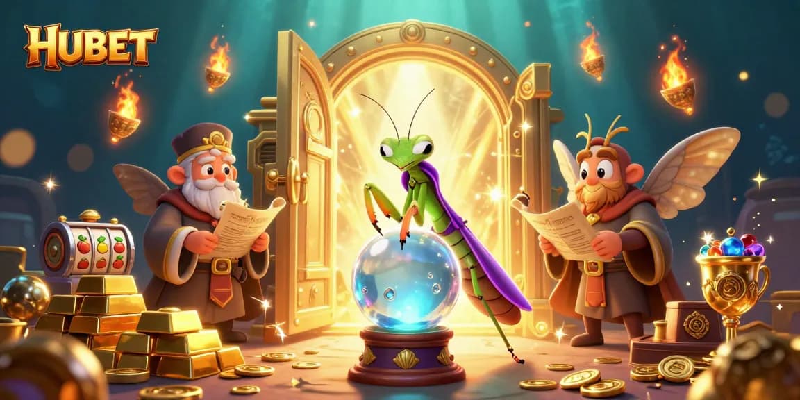 Experience the thrill of HUBET with a magical fortune teller and captivating slot elements.