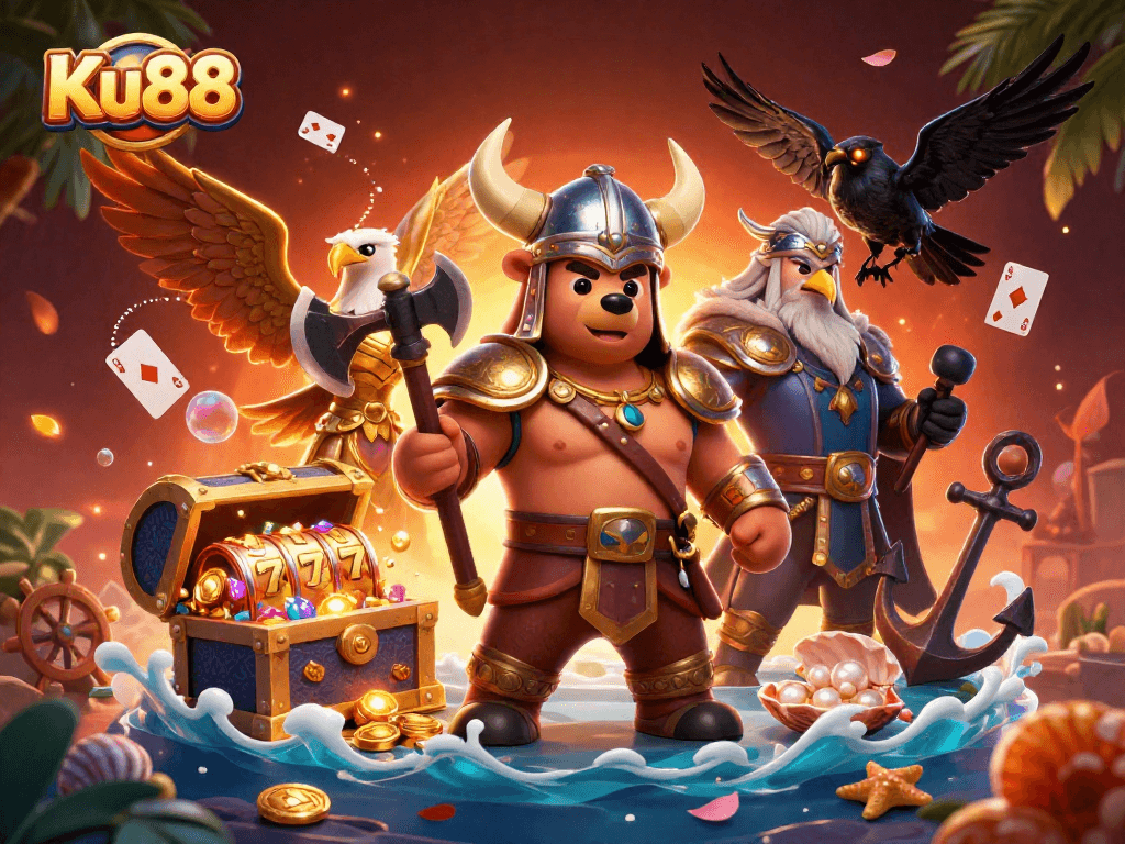 Experience thrilling gaming action with Ku88's exciting slots and vibrant characters.