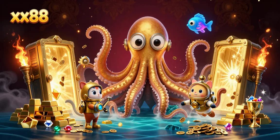 Experience the thrill at xx88 with vibrant treasures and captivating characters in a casino scene.