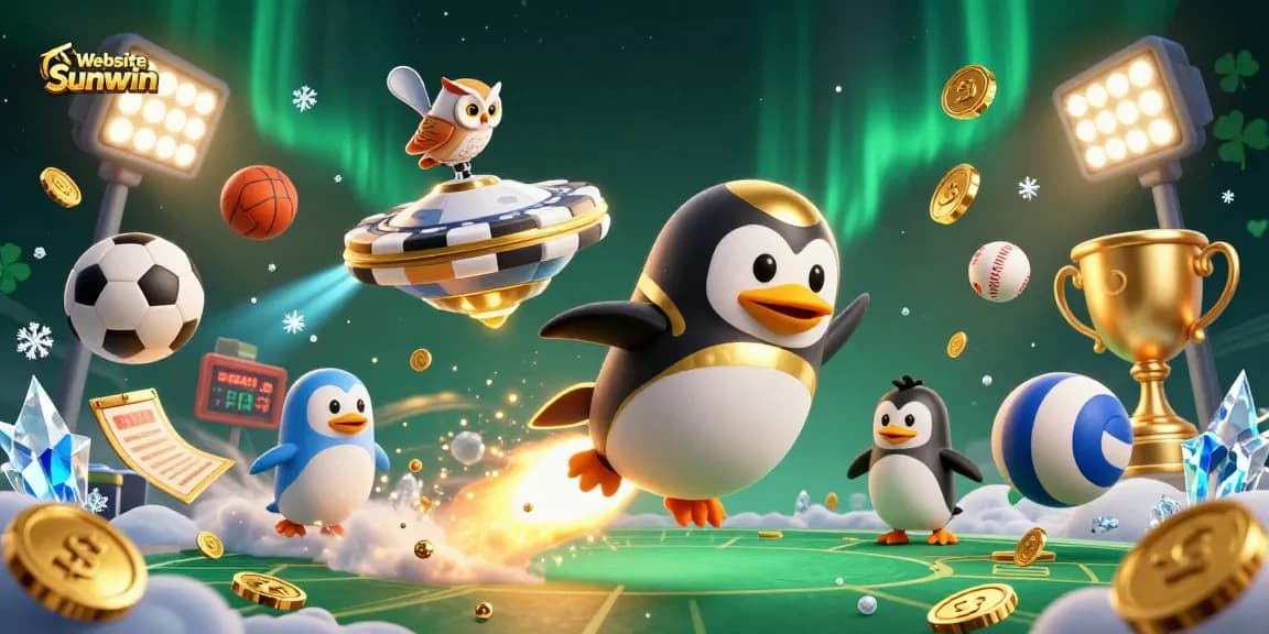 Win big at Website Sunwin with the roaring golden penguin and exciting gambling visuals.