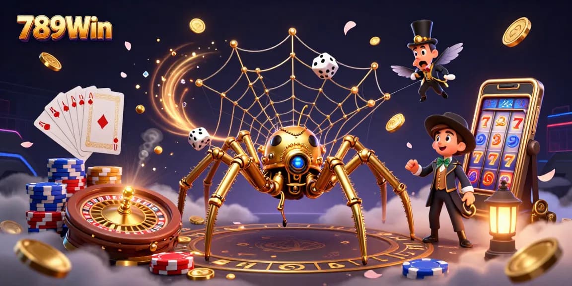 Experience the thrill of winning with 789Win's vibrant casino games and interactive 3D illustration.