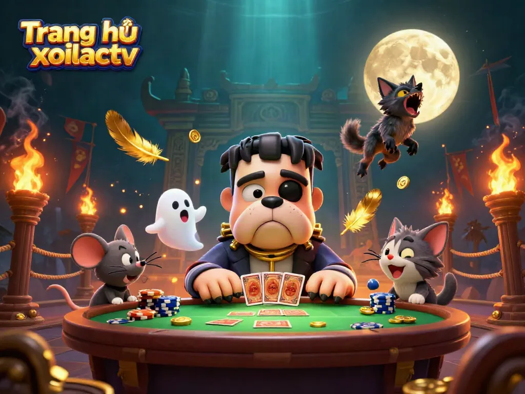 Experience the excitement at Trang chủ xoilactv with vibrant 3D casino action featuring unique characters and gambling elements.