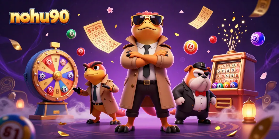 Engage with nohu90 in a vibrant lottery scene featuring raptors in disguise with fun casino elements.