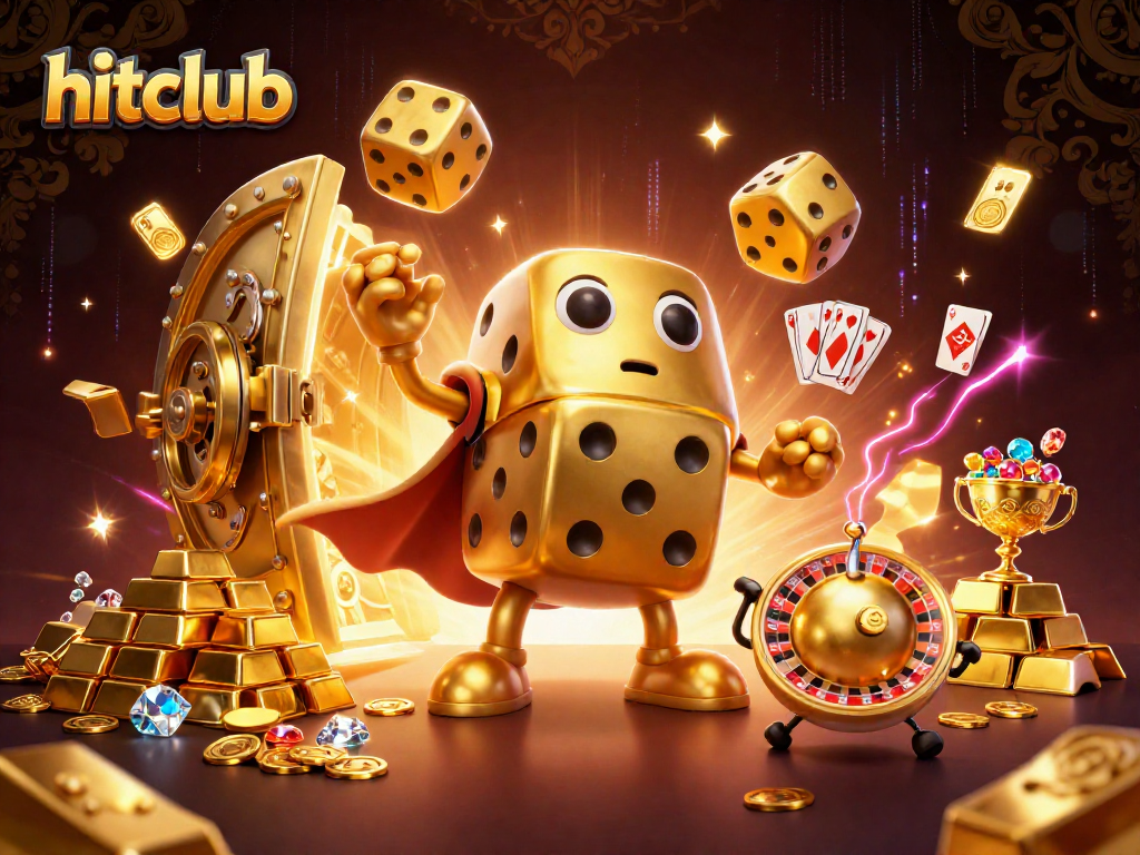Hitclub brings excitement to gamblers with vibrant scenes of victory and treasure in a 3D casino