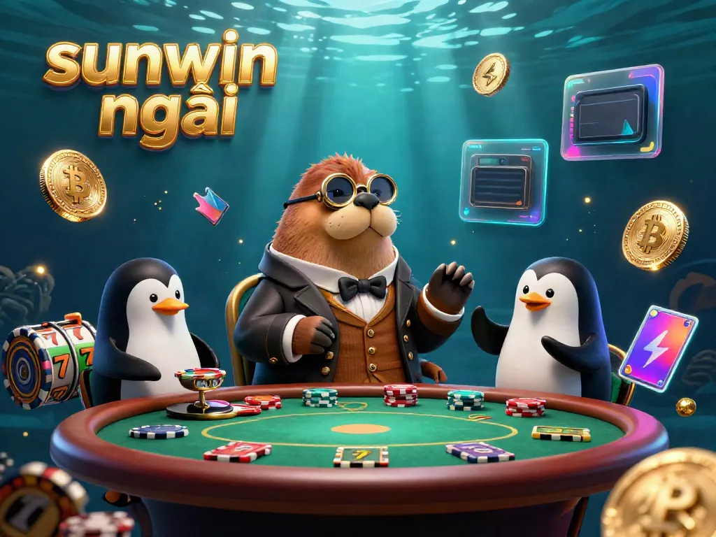 Experience thrilling underwater poker action with sunwin mới, featuring 3D characters and vibrant gaming elements.