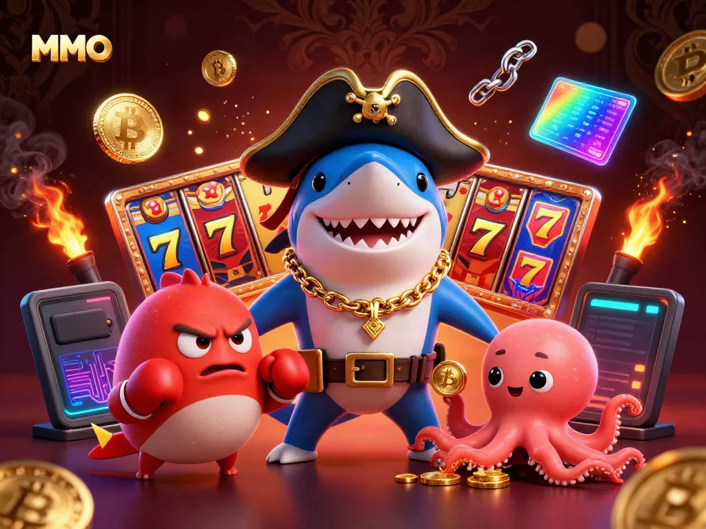 Engage with MMOO's thrilling casino adventure featuring cartoon characters and vibrant slot elements.
