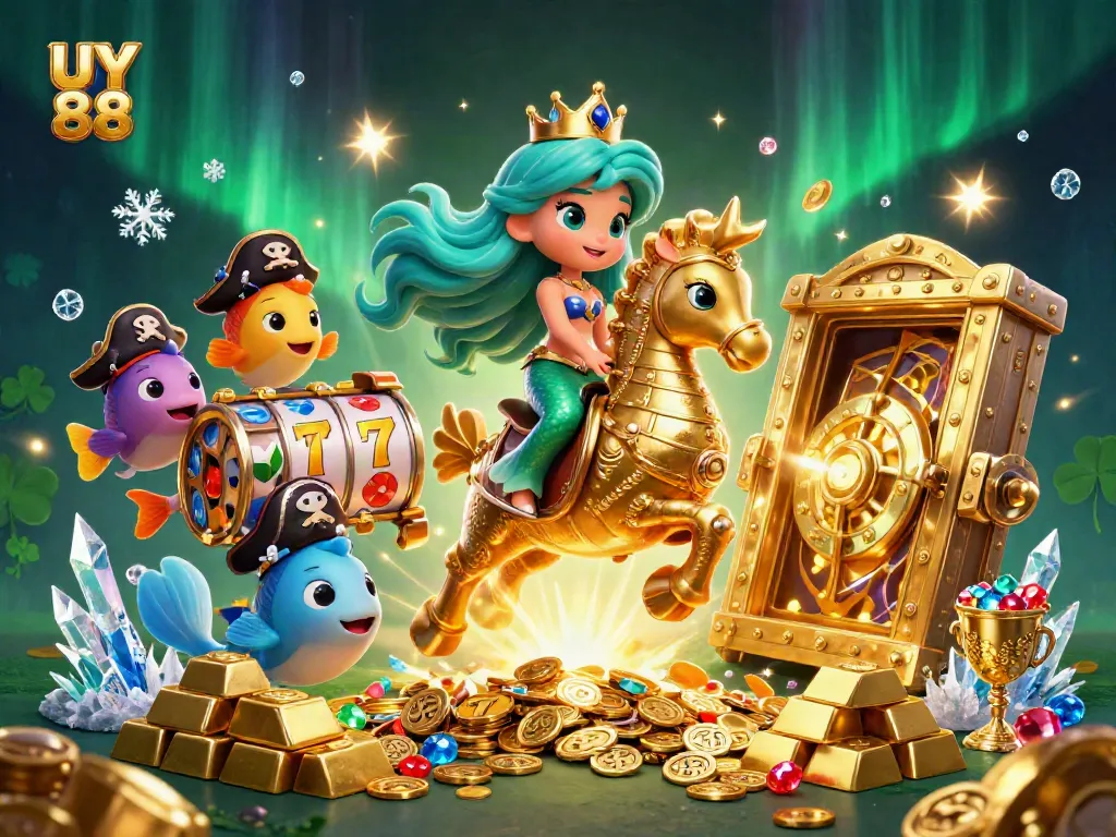 Experience thrilling adventures at UY 88 with vibrant 3D characters and rich casino elements.