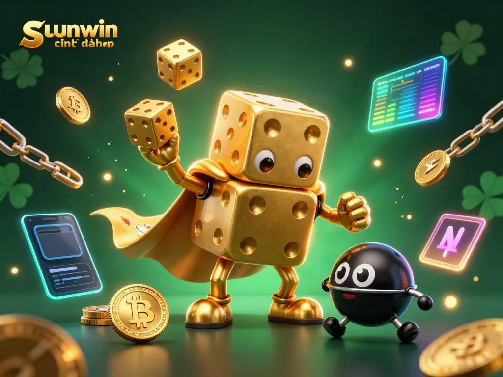 Experience the excitement with sunwin chính hãng, featuring vibrant 3D dice, crypto elements, and lively casino visuals.